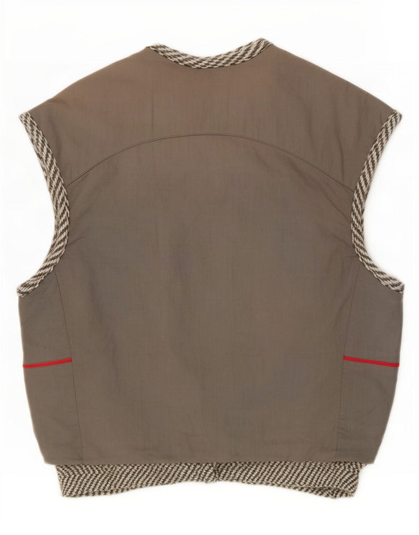 Colete feminino vintage UK 16 grande cinza acrílico