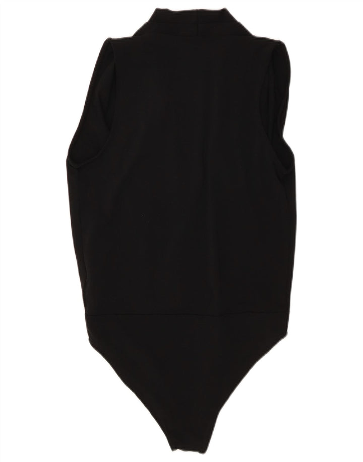 ZARA Womens Trafaluc Sleeveless Bodysuit UK 10 Small Black Polyester