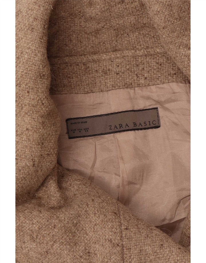 Zara Manteau croisé pour femme UK 12 Beige moyen moucheté