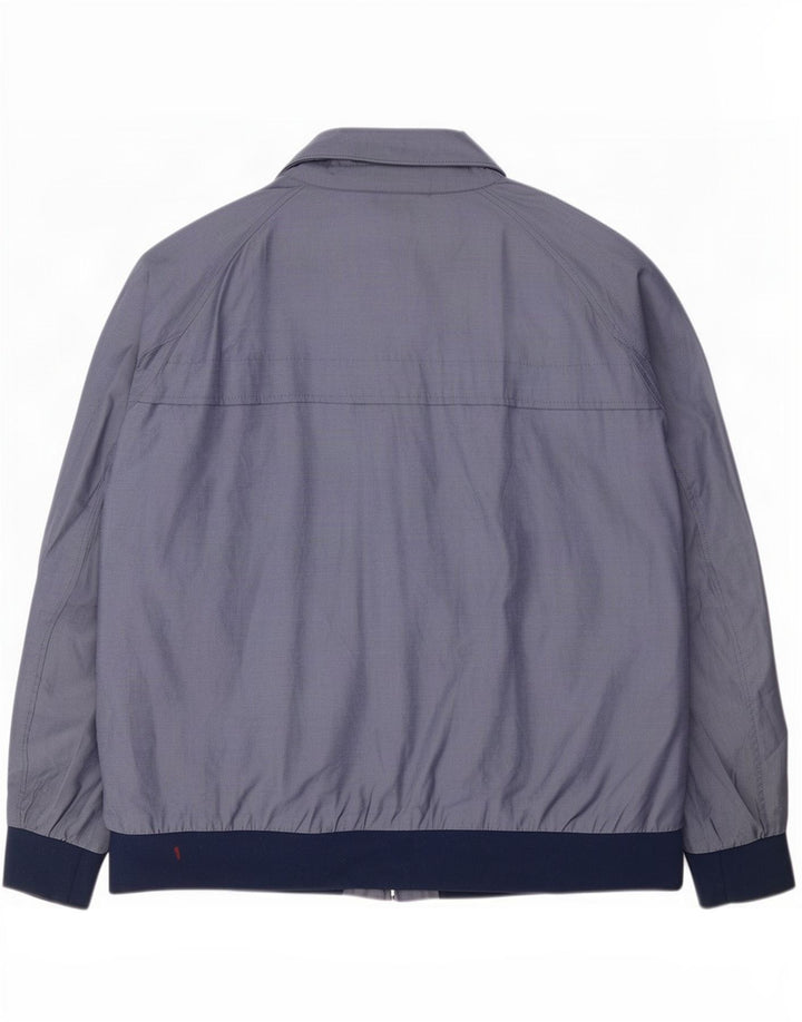Marks & Spencer Mens Bomber Jacket UK 46 3XL Blue Colourblock Cotton