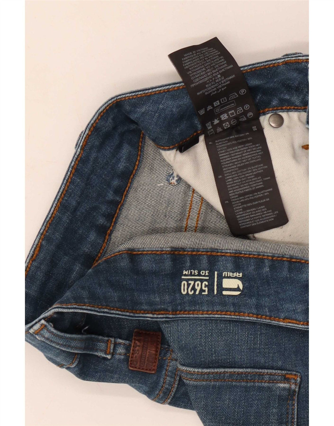 G-Star Mens 3D Arc Slim Jeans W28 L32 Blue Cotton