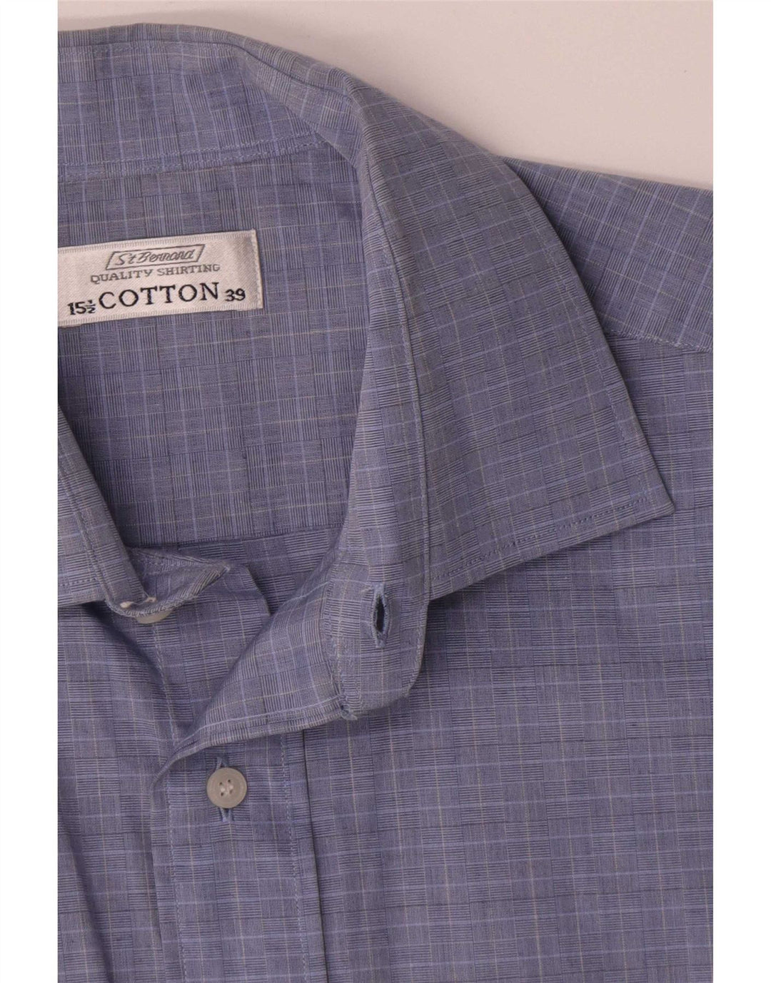 Camisa St. Bernard para hombre talla 39 15 1/2 cuadros azules medianos