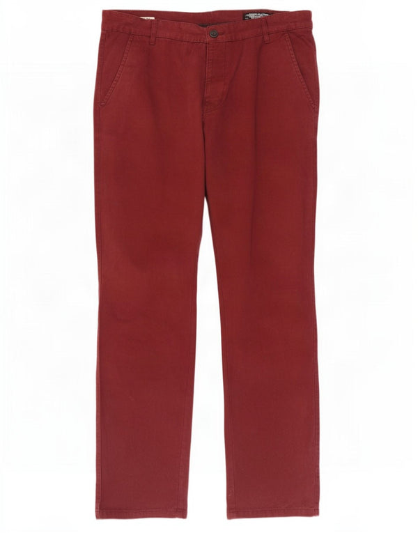 Мужские брюки-чиносы Jack & Jones Slim Fit W36 L34, красные хлопковые