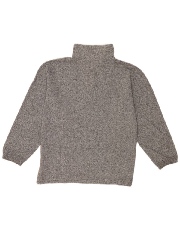 Asics Mens Graphic Zip Neck Sweatshirt Jumper Small Grey Flecked Cotton