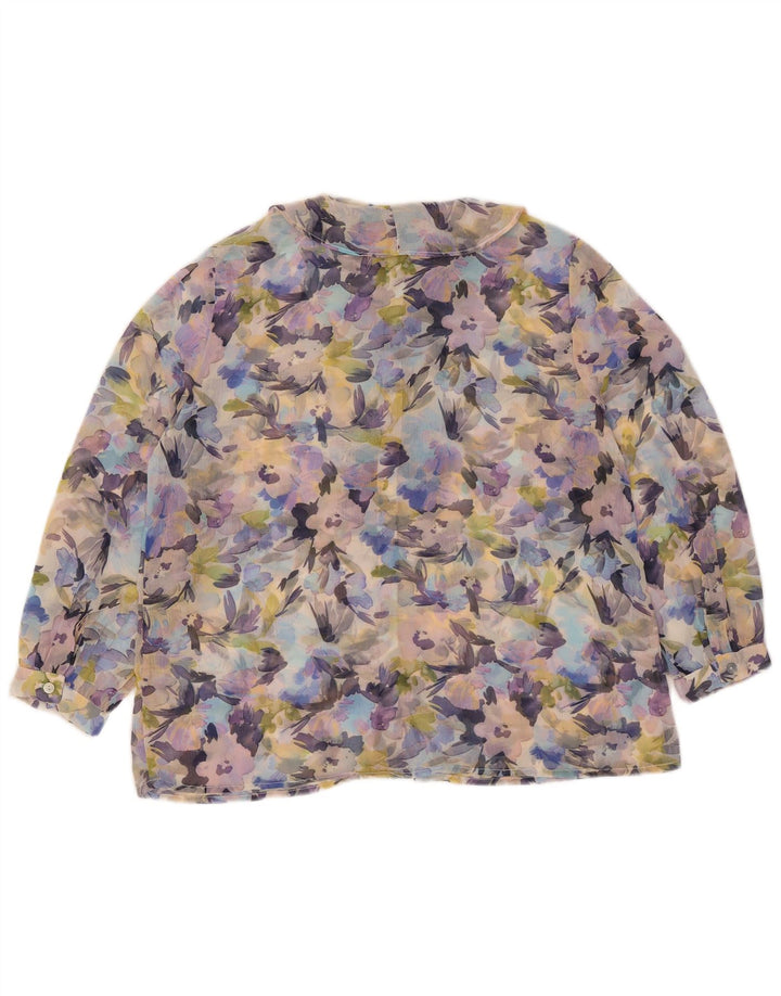 French Connection Bluză cămașă transparentă pentru femei UK 10 Mic Multicolor