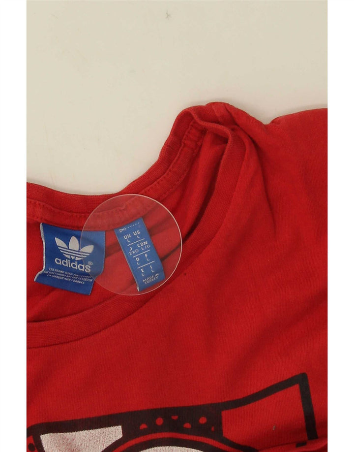 T-shirt grafica da uomo Adidas grande rossa