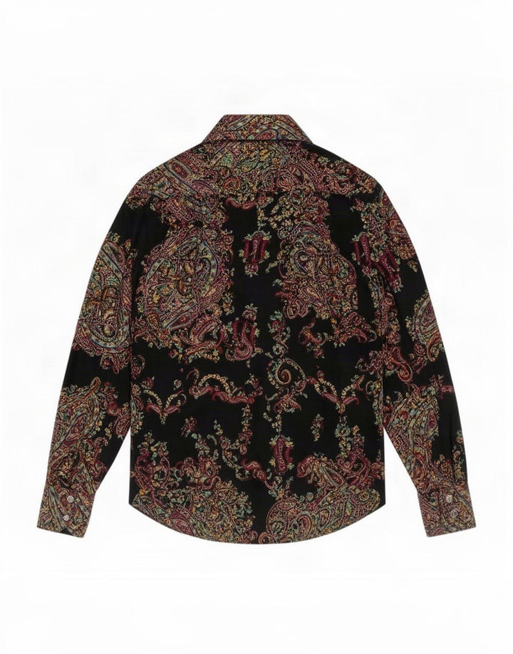 Etro Dameskjorte IT 44 Medium Sort Paisley Bomuld