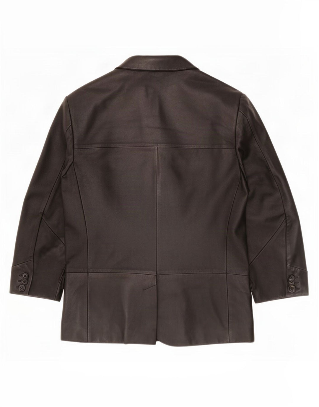 vintage Homme 3 Boutons Veste Blazer En Cuir IT 52 XL Noir