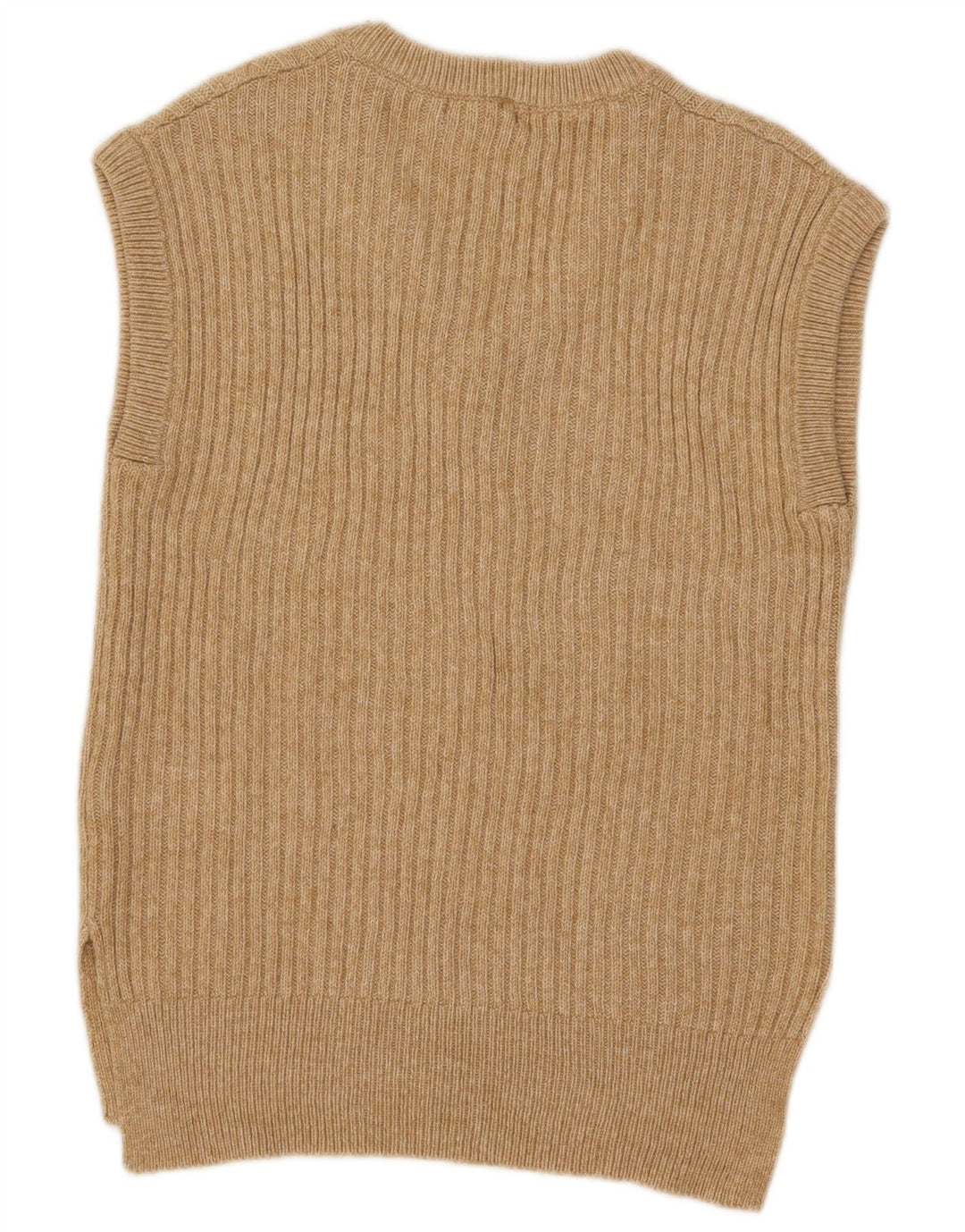 Marks & Spencer Womens Vest Tank Top UK 10 Small Beige Cotton