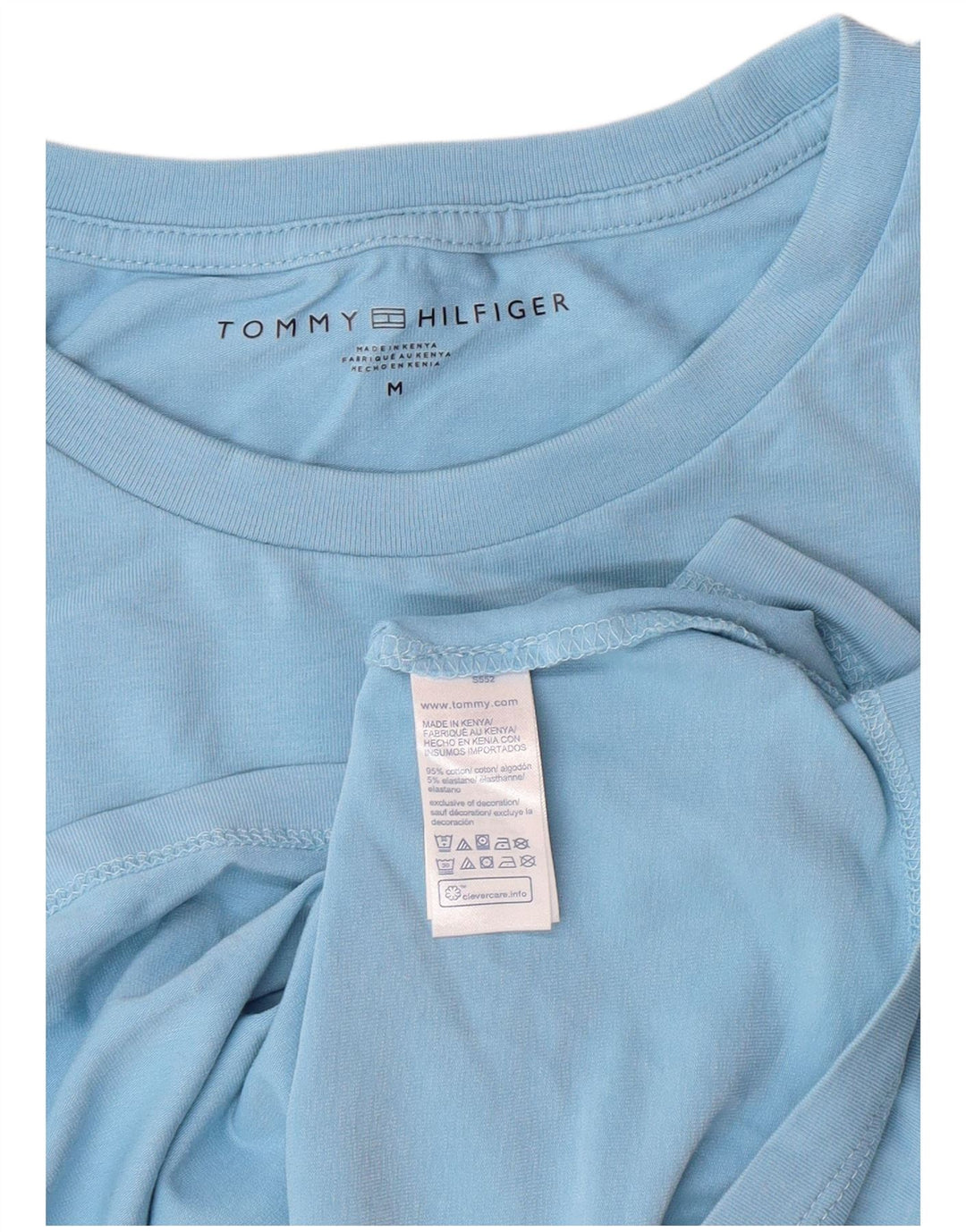 TOMMY HILFIGER T-shirt top mellemblå bomuld til mænd