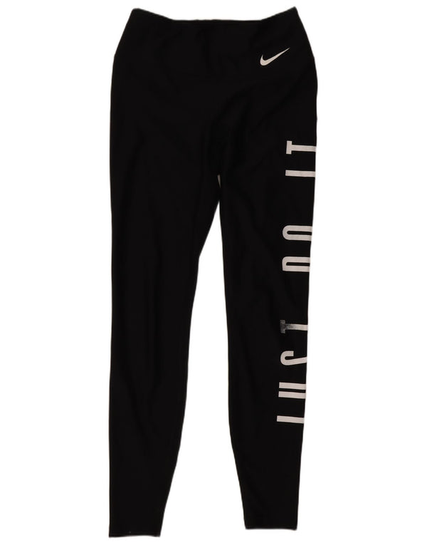 Женские леггинсы с рисунком Nike Dri Fit UK 4 XS, черный полиэстер