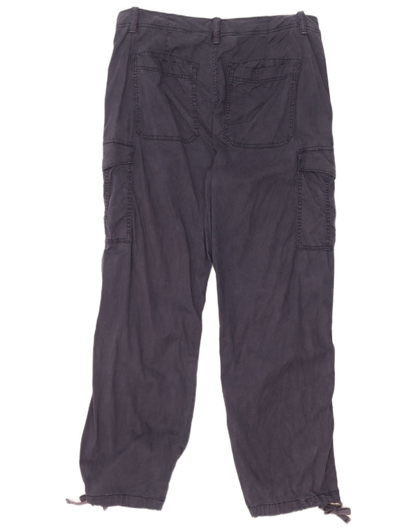Marks & Spencer Womens High Waist Straight Cargo Trousers W34 L31 Navy Blue