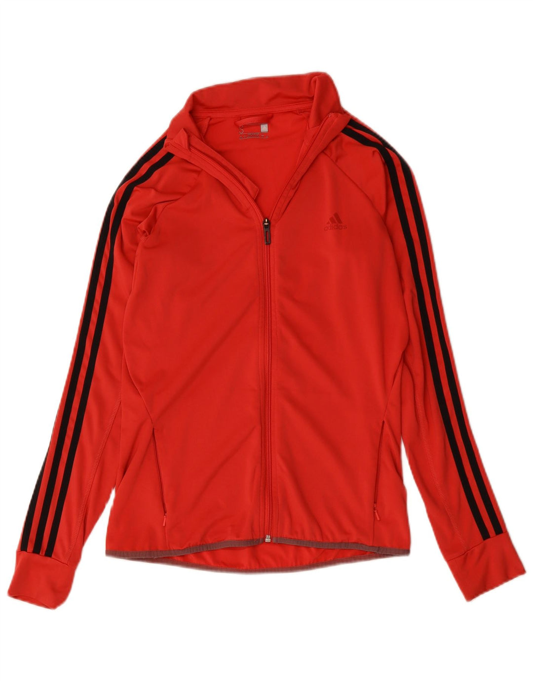 Adidas Dame Climalite Træningsdragt Topjakke UK 8/10 Lille Rød Polyester