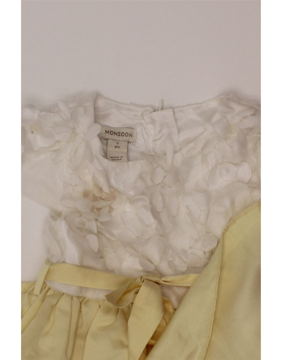 Monsoon Girls A-Line Dress 2-3 Years Yellow Colourblock Polyester