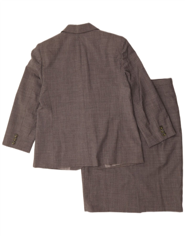 Luisa Spagnoli Damen 2-Knopf-Rock-Set IT 50 XL W36 Grau