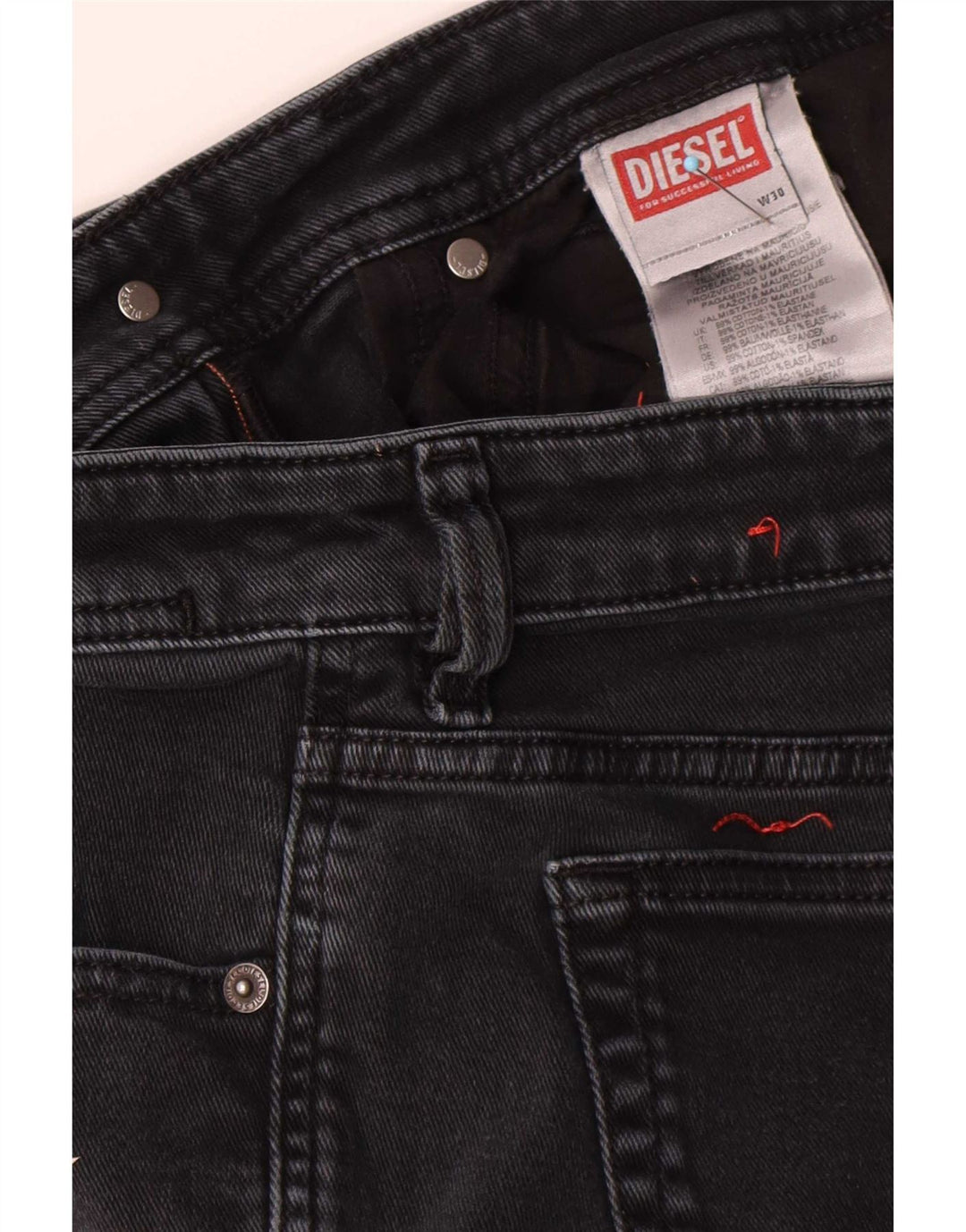Jeans slim da donna Diesel W30 L29 cotone nero