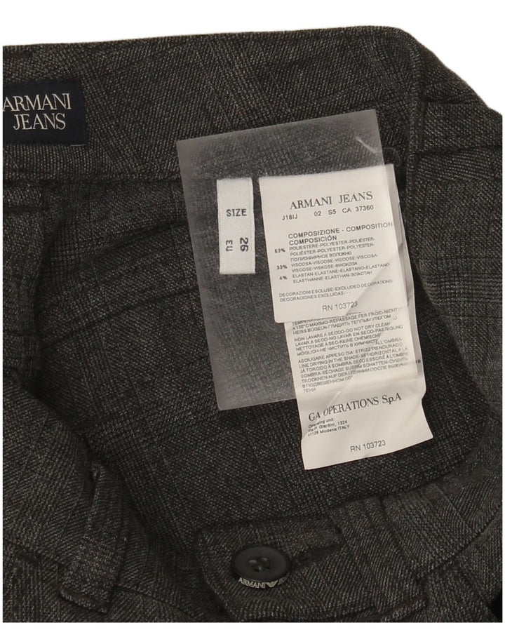 Armani Dame Slim Casual Bukser W26 L28 Grå Ternet polyester