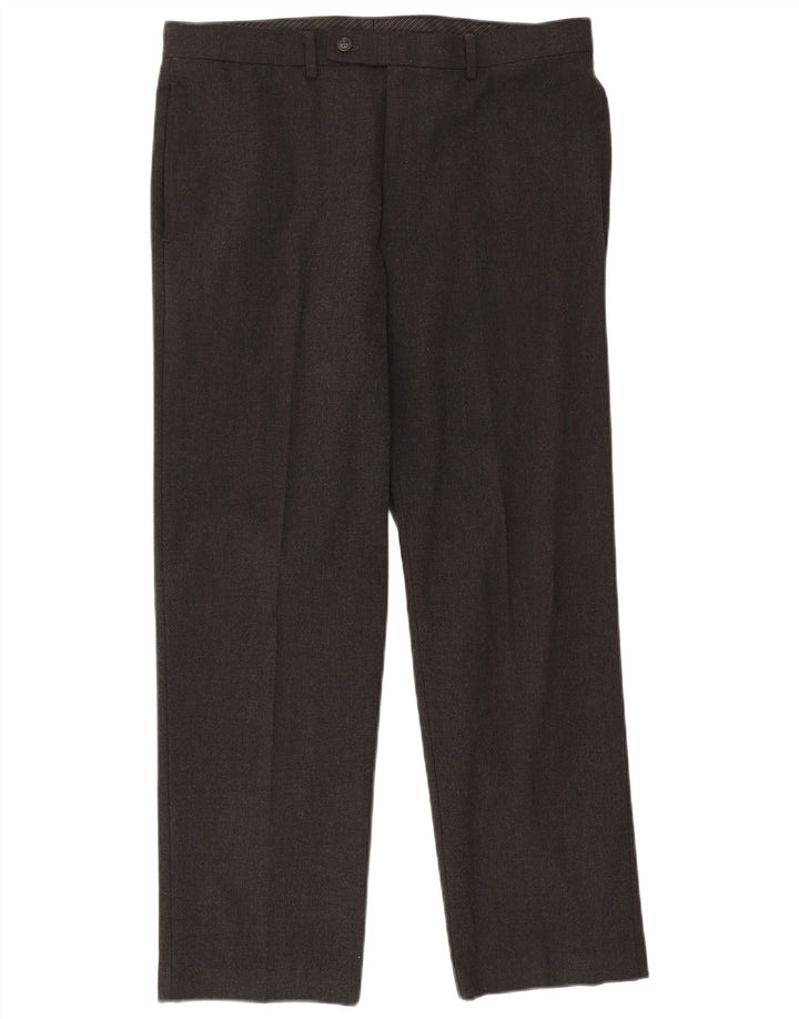 Calvin Klein Herre lige jakkesæt bukser W34 L29 Grå polyester