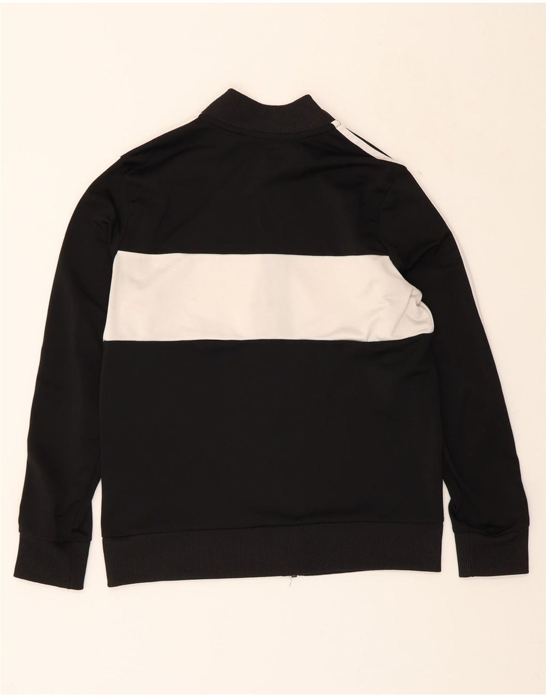 ADIDAS Boys Tracksuit Top Jacket 11-12 Years Black Colourblock Polyester Vintage Adidas and Second-Hand Adidas from Messina Hembry 