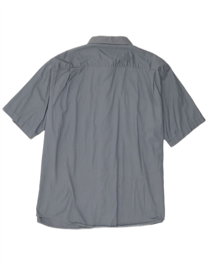 Wrangler Mens Short Sleeve Shirt XL Blue Cotton