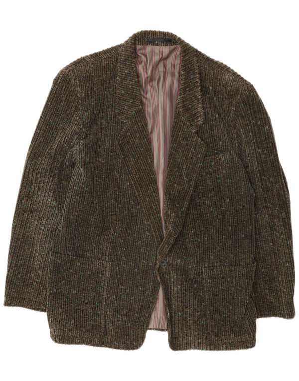 Redpoint Mens 1 Button Corduroy Blazer Jacket EU 54 2XL Khaki Flecked