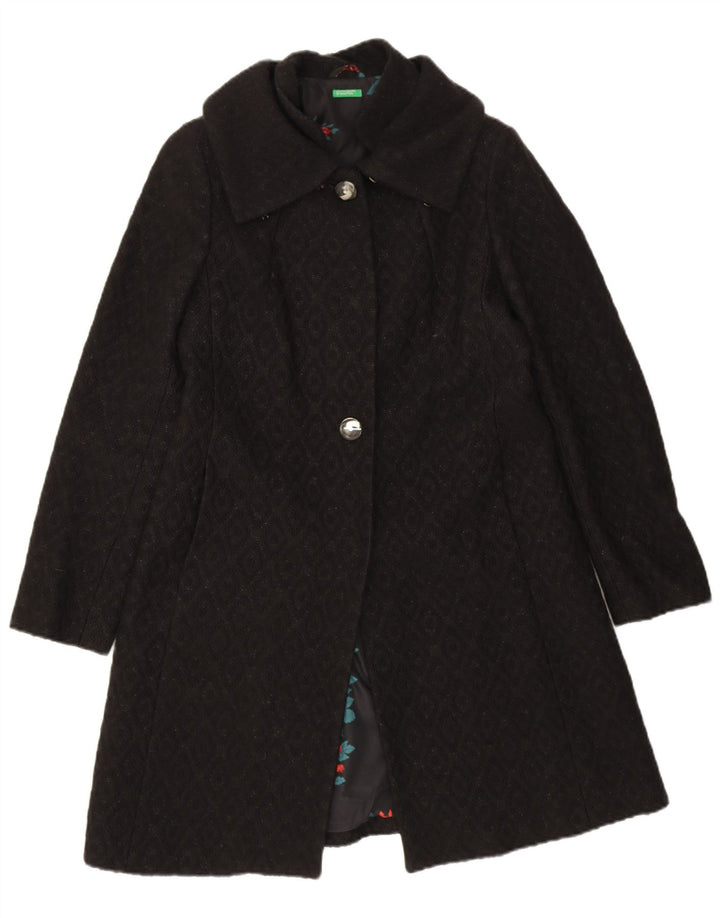 Benetton Damenmantel IT 44 Medium Black Argyle/Diamond