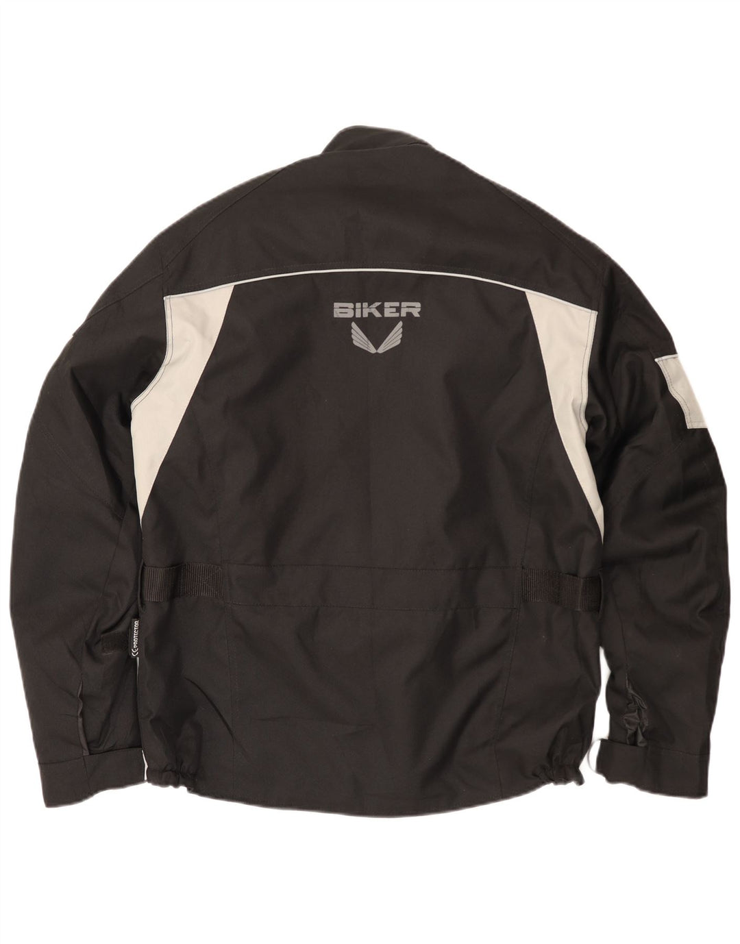 Biker  Mens Biker Racer Jacket Size 50  Medium Black Colourblock Polyester