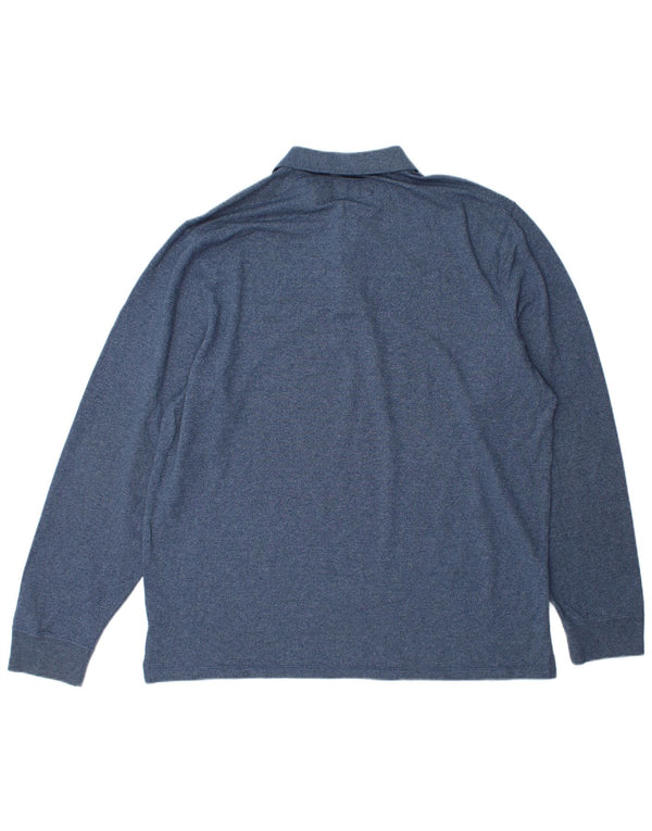 Abercrombie & Fitch Mens Long Sleeve Polo Shirt 2XL Blue Cotton