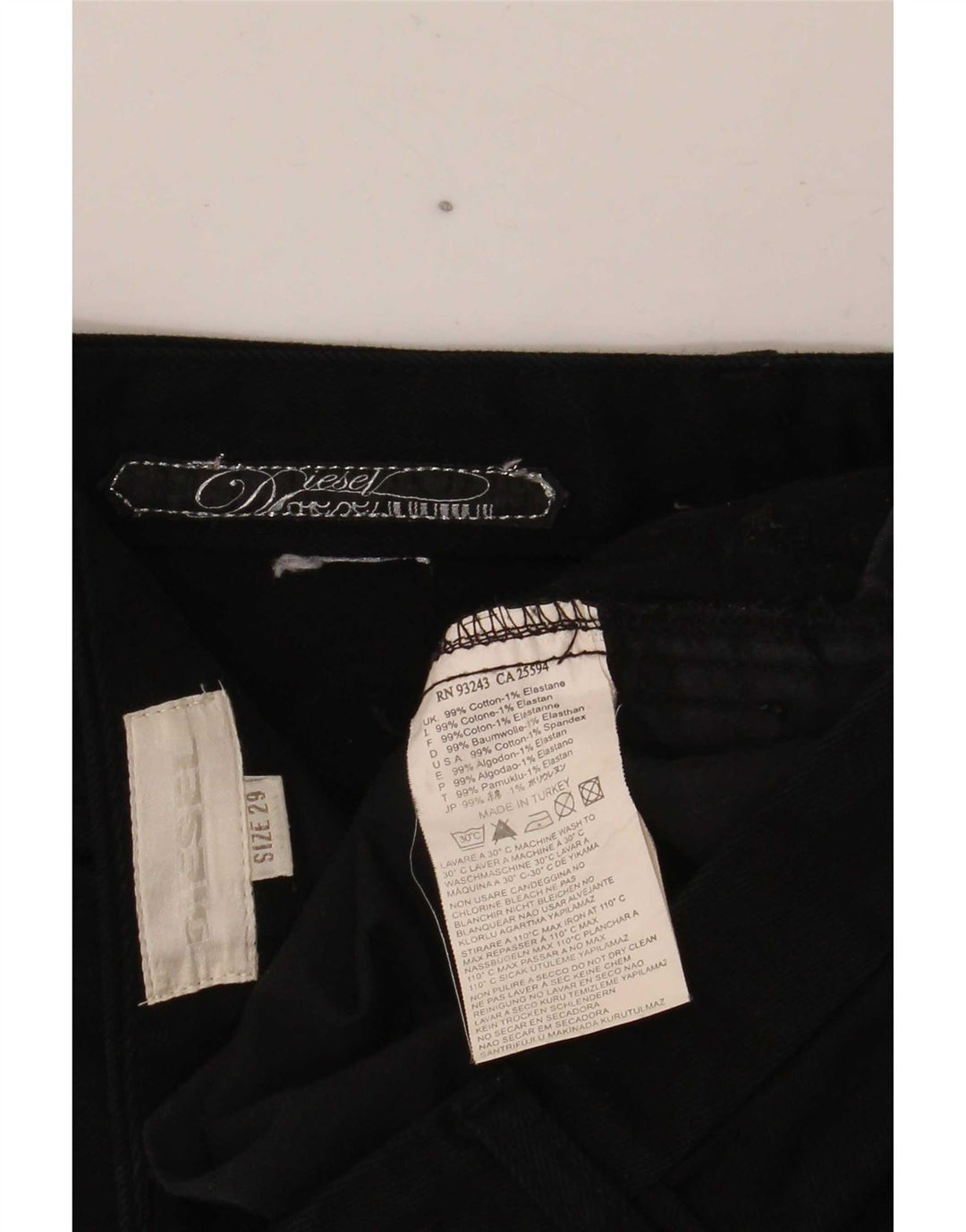 Diesel Womens Slim Jeans W29 L32 Black Cotton