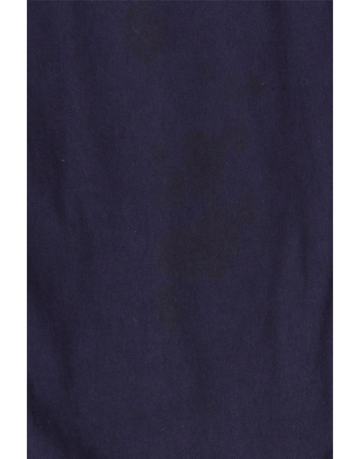 Zip Mens 2 Button 3/4 Sleeve Blazer Jacket UK 42 XL Navy Blue Cotton