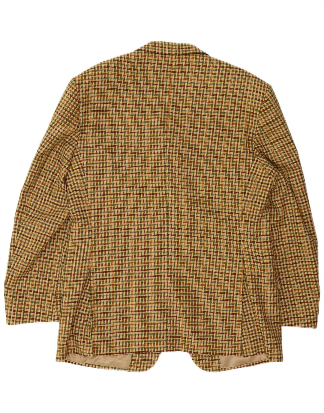 Ermenegildo Zegna Mens 3 Button Blazer Jacket IT 52 Large Beige Houndstooth