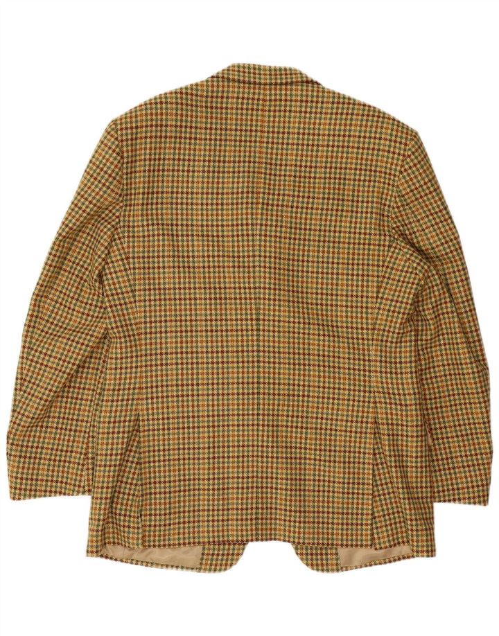 Ermenegildo Zegna Mens 3 Button Blazer Jacket IT 52 Large Beige Houndstooth
