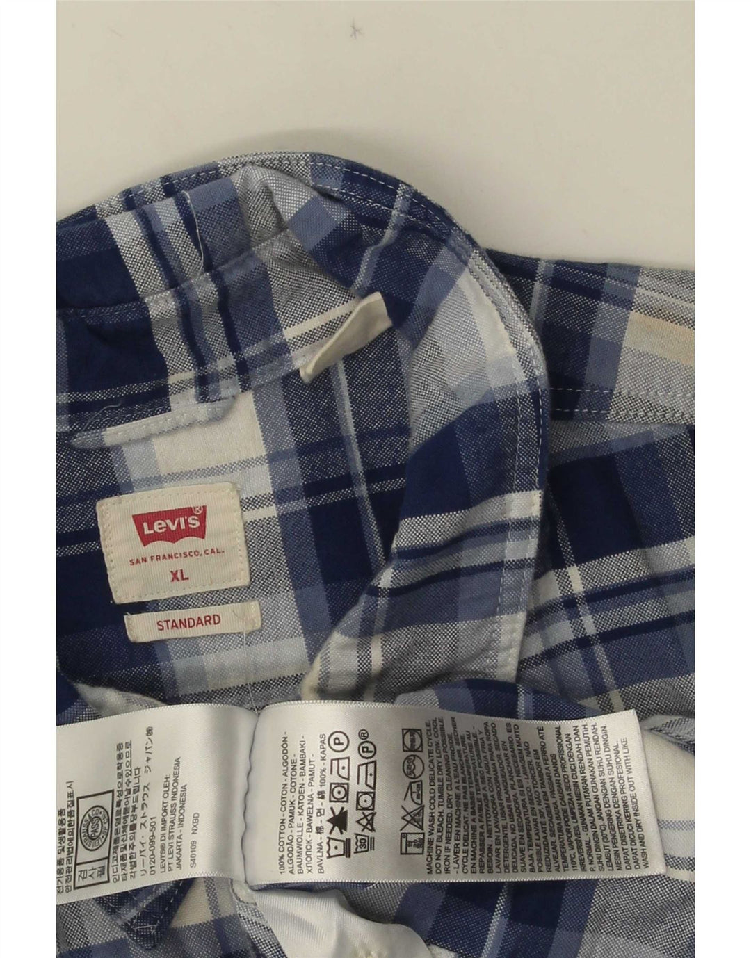 Levi's Chemise Standard Flannel XL Homme Bleu Carreaux Coton