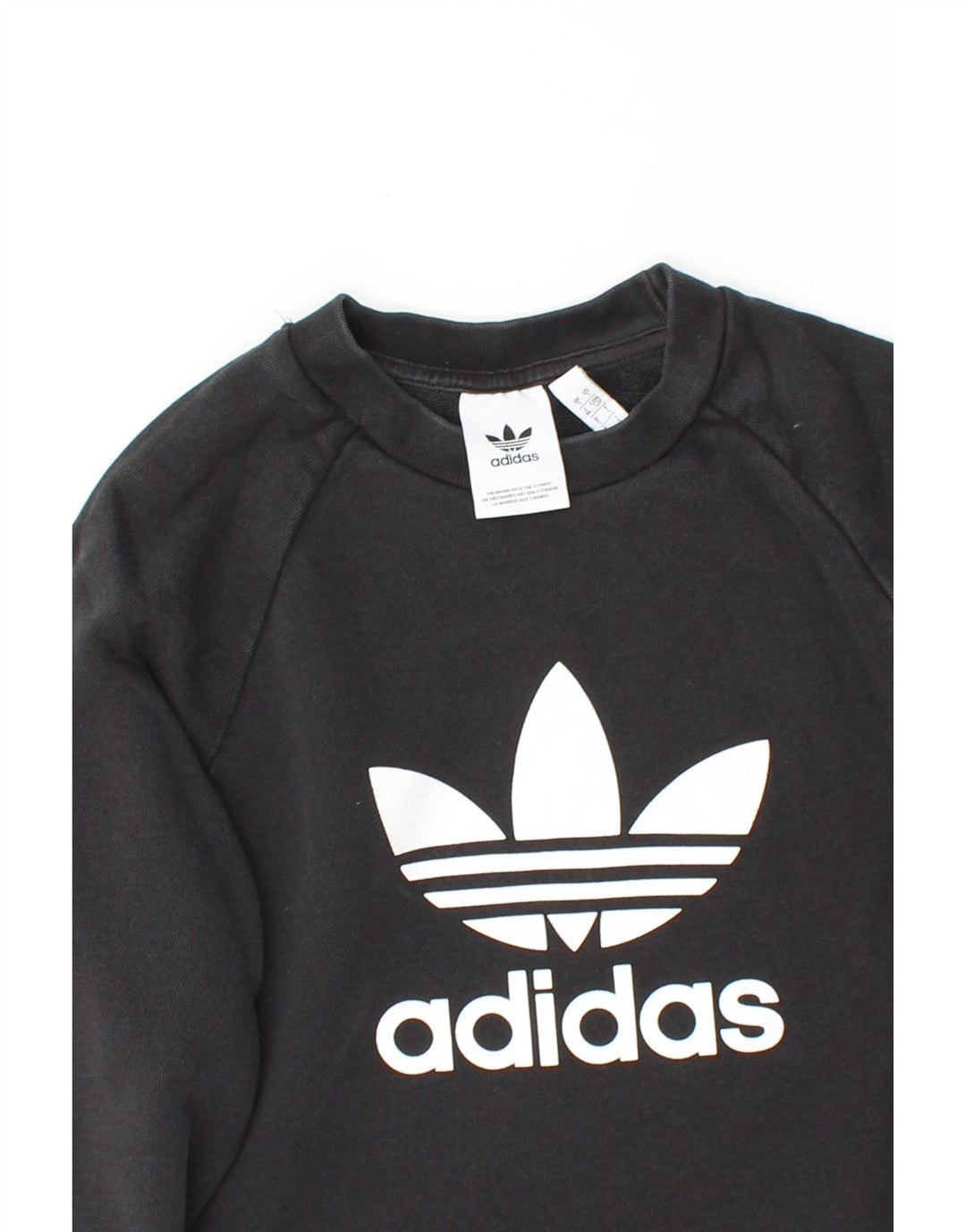 ADIDAS Mens Graphic Sweatshirt Jumper Small Black Cotton Vintage Adidas and Second-Hand Adidas from Messina Hembry 