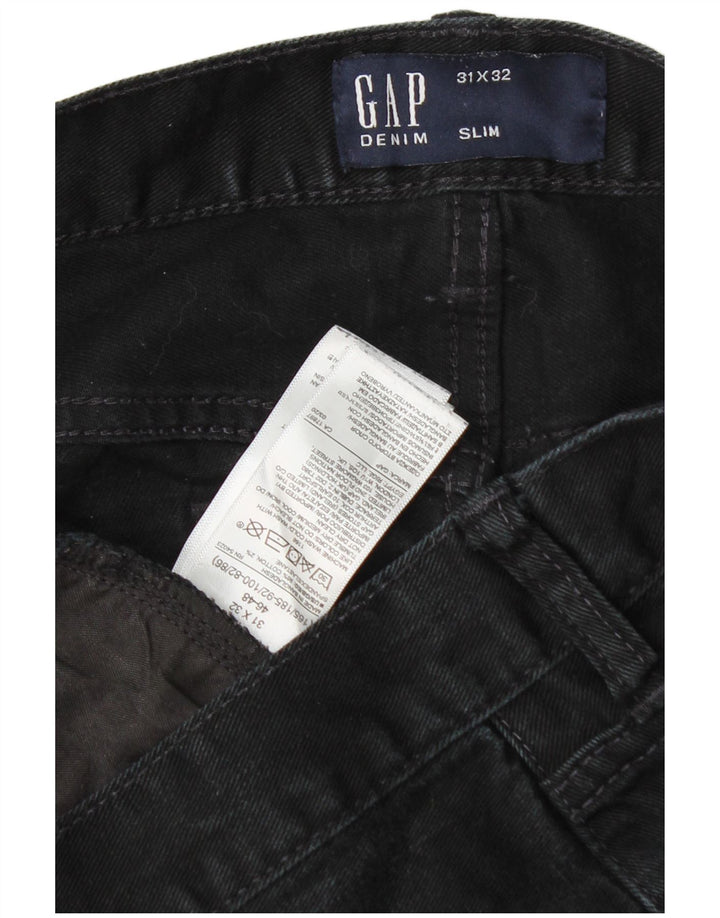 GAP Mens Slim Jeans W31 L32 Black Cotton