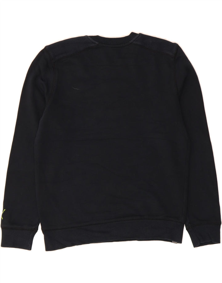 PUMA Mens Graphic Sweatshirt Jumper Small Navy Blue Cotton Vintage Puma and Second-Hand Puma from Messina Hembry 