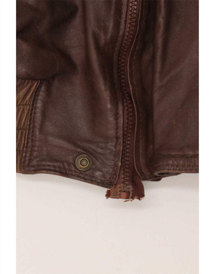 Vintage Mens Leather Jacket UK 38 Medium Brown