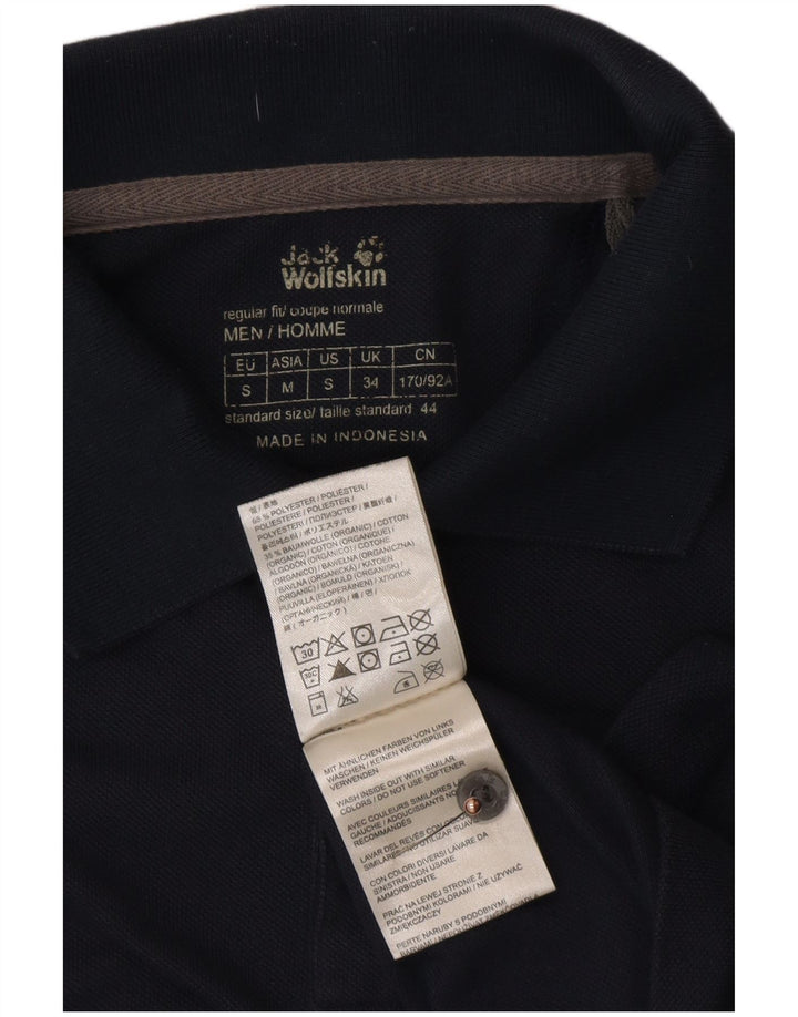 JACK WOLFSKIN Mens Polo Shirt UK 34 Small Navy Blue Polyester