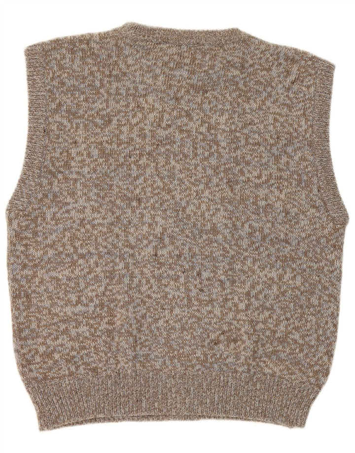 Vintage Mens Vest Tank Top XS Grey Flecked Wool