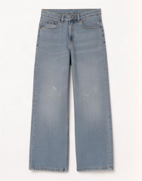Marks & Spencer Dame Jeans med brede ben UK 12 Medium W30 L29 Blå Bomuld