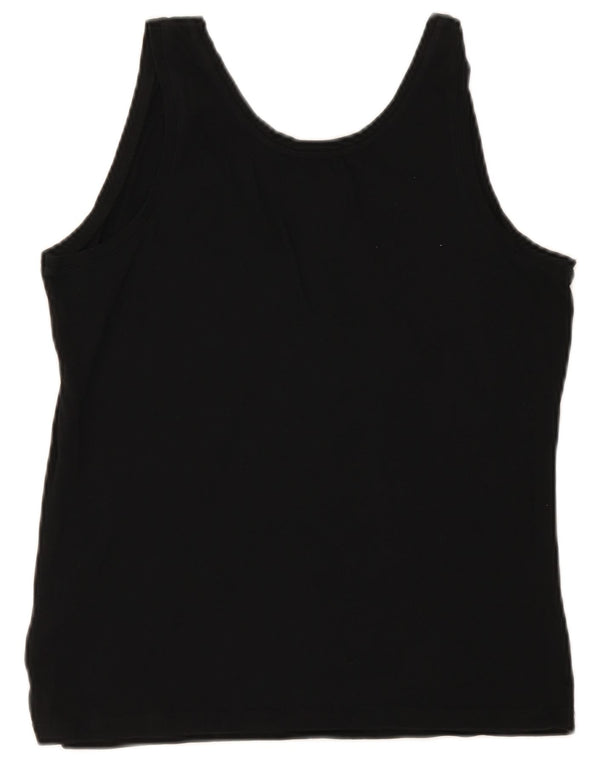 Calvin Klein Jeans Damen Crop Graphic Vest Top UK 14 Große schwarze Baumwolle