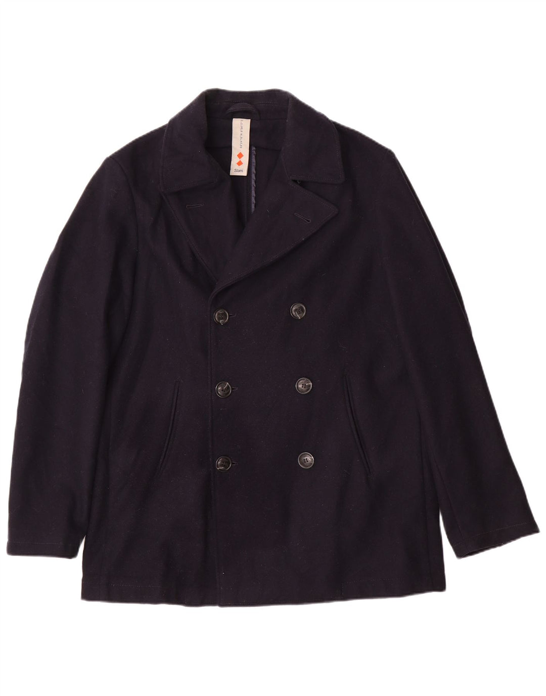 Płaszcz męski Slam Pea UK 42 XL, granatowy, wełniany