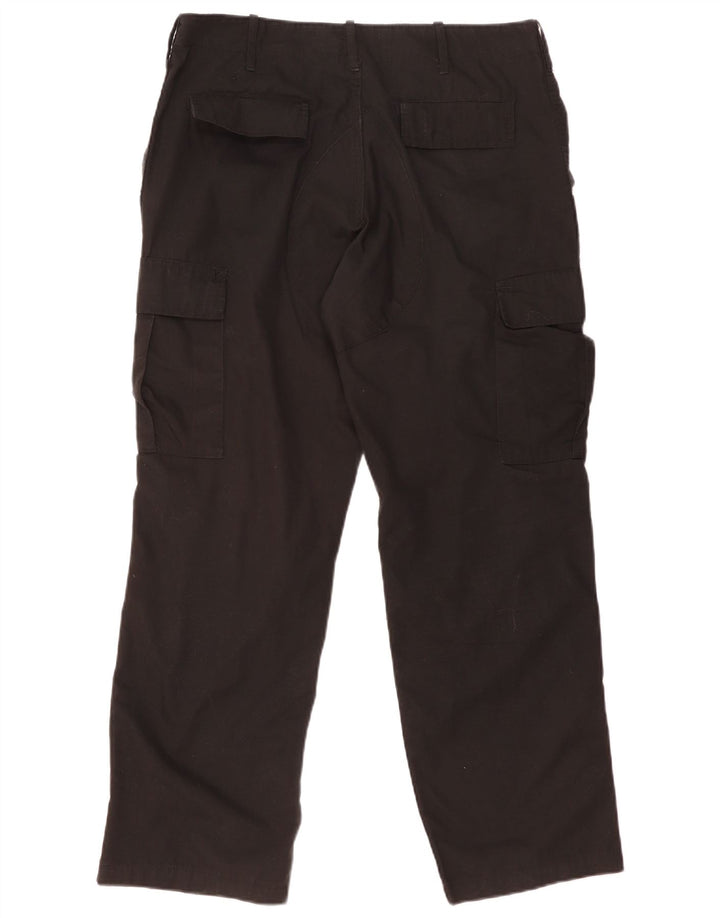 Vintage Herre Straight Cargo Bukser Medium W36 L30 Sort