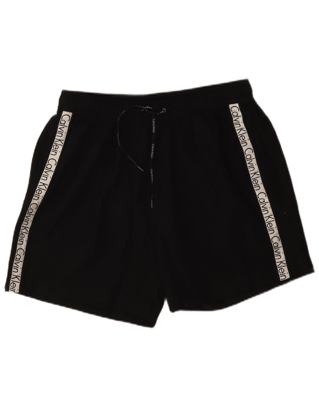 Calvin Klein Mens Graphic Swimming Shorts Large Black Colourblock Polyester