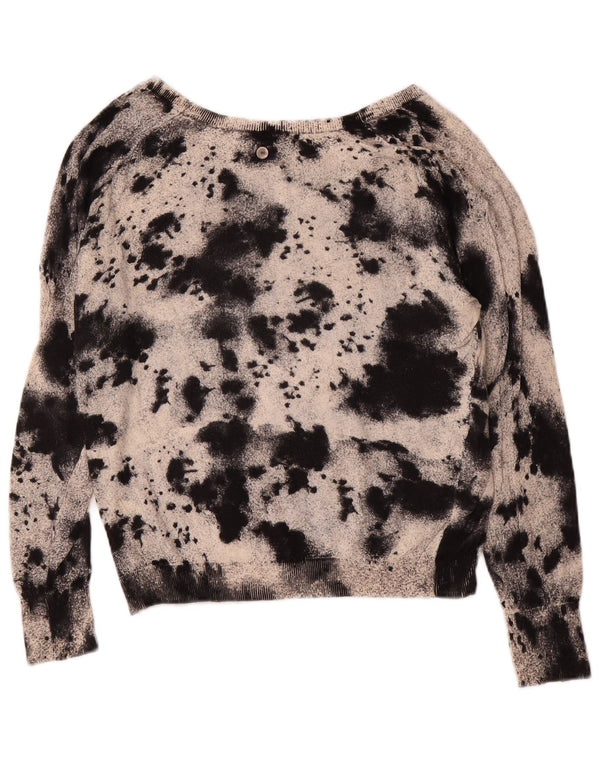 Diesel Jersey con Cuello Barco para Mujer UK 10 Small Black Tie Dye Algodón