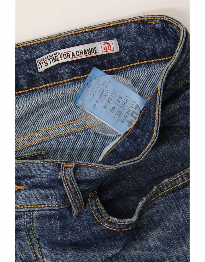 Zu Elements Herren Slim Jeans W40 L30 Blaue Baumwolle