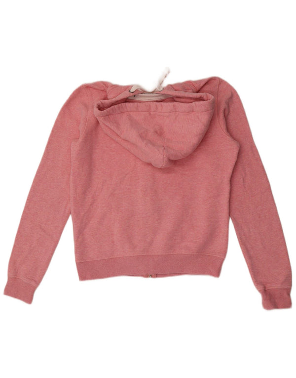 Jack Wills Damen-Kapuzenpullover mit Reißverschluss, Gr. 10, klein, rosa gefleckte Baumwolle