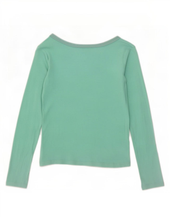 Marks & Spencer Womens Long Sleeve Off Shoulder Top UK 14 Medium Green