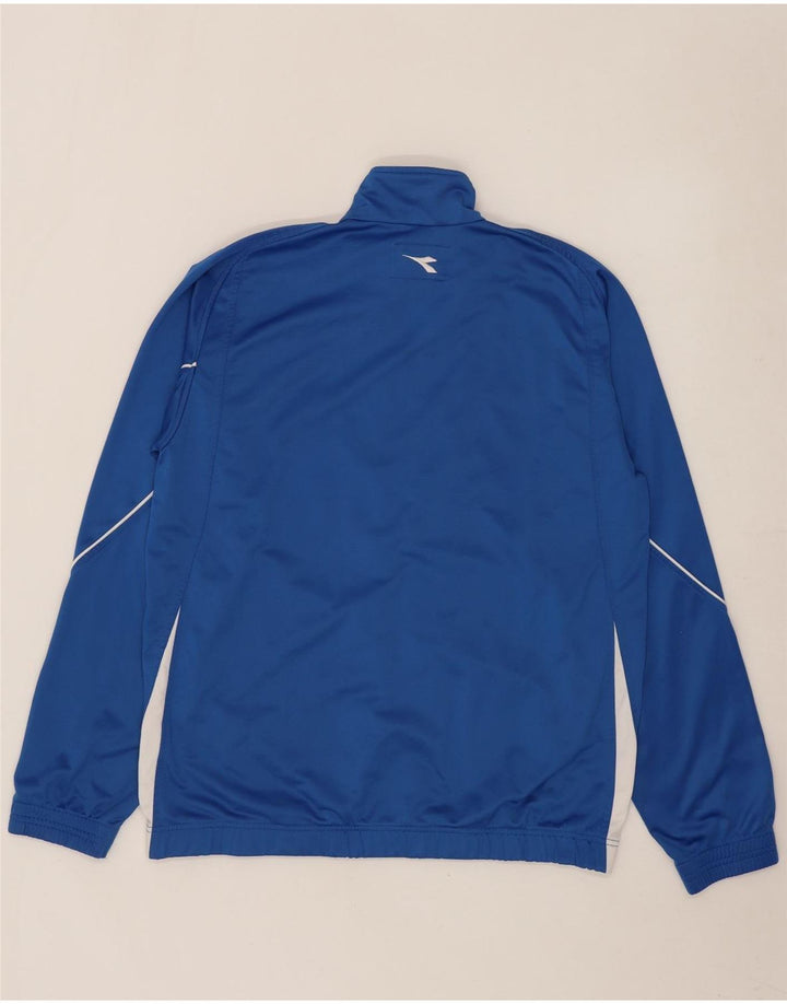 Diadora Mens Graphic Tracksuit Top Jacket Large Blue Colourblock Polyester