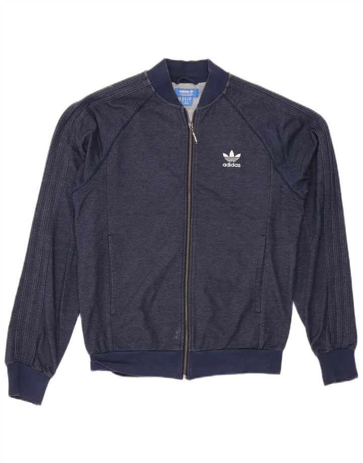 Giacca da ginnastica da uomo Adidas, giacca media, in cotone blu navy